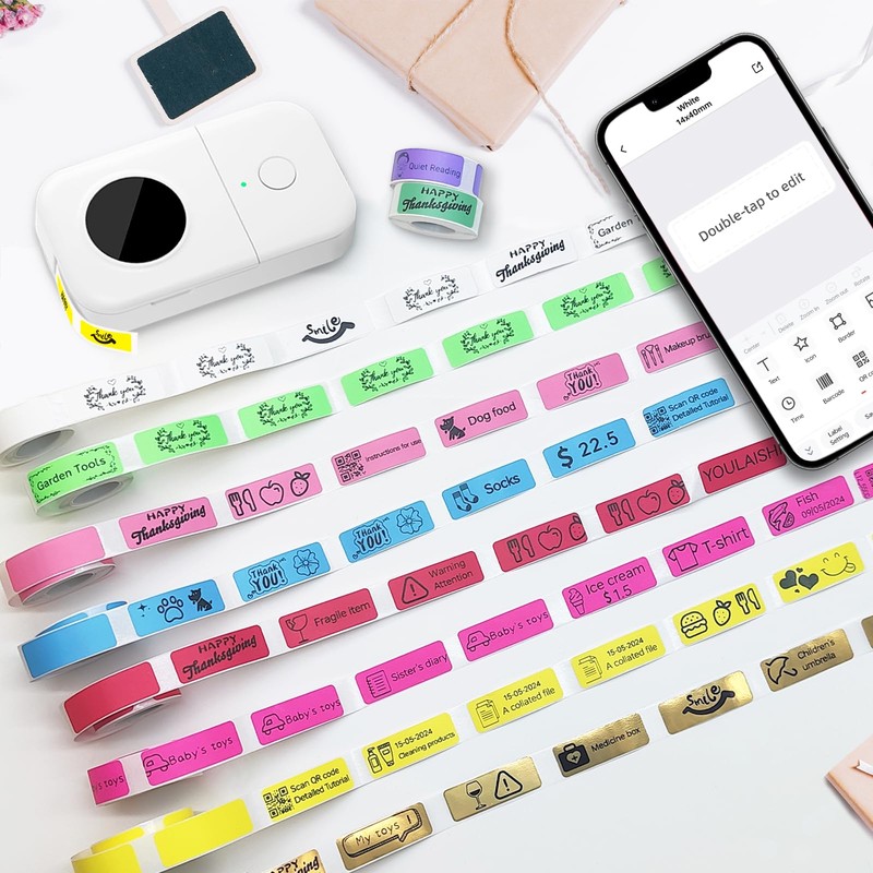 YOULAISHI D30 Label Tape 640PCS Label Maker Tapes 0.55'' x