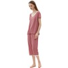 Joyaria Womens Pajama Sets Short Sleeve Capri Pants Soft Bamboo