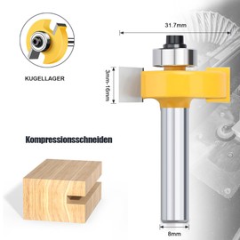 WOBLLMX 8 mm Shank Disc Groove Cutter, L10 mm 2-Tooth Carbide Blade Cutter Durable and Sharp for Woodworking Tool Bit