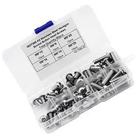 Cabeza Zócalo Tapa Tornillos,60pcs M6 Botón de acero inoxidable Botón Heavy tornillos Tornillos Accesorios con caja de plástico