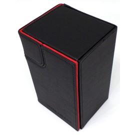 Docsmagic.de Premium Magnetic Tray Box (80) Black/Red + Deck Divider - MTG PKM YGO