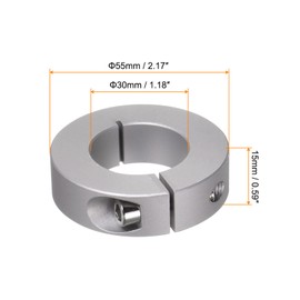 QUARKZMAN 2 Pieces Split Adjustment Rings 30 mm Bore 55 mm AD 15 mm Wide Aluminium Alloy Depth Stop Rings for Wheel Wheelbarrow Axle Gear Units Machine Tool Industrial Anodizing
