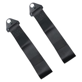 POFET Pack of 2 Tow Loop Pull Rope, Tow Rope for Racing Cars, High Strength Tow Rope, for Attached to Car Bumper, Towing, Trailer, Black