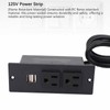 Recessed Power Strip 1500W 2 AC Outlets 2 USB Ports