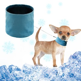 Fililogor Dog Cooling Bandana, Summer Dog Cooling Collar, Instant Ice Neck Scarf for Dogs, Pet Cool Scarf Avoid Sunstroke (Blue, M)