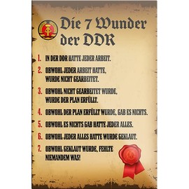 schilderkreis24 Funny Saying "7 Wunder DDR" Fridge Magnet Humour Gift Idea Birthday Christmas 9 x 6 cm