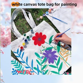 FIPDNUY Canvas Tote Bag,White Tote Bag Canvas - Spacious & Lightweight Tote Bag Canvas -Versatile & Multipurpose - For Personage, Housewives, Fashion Lovers - 2Pack