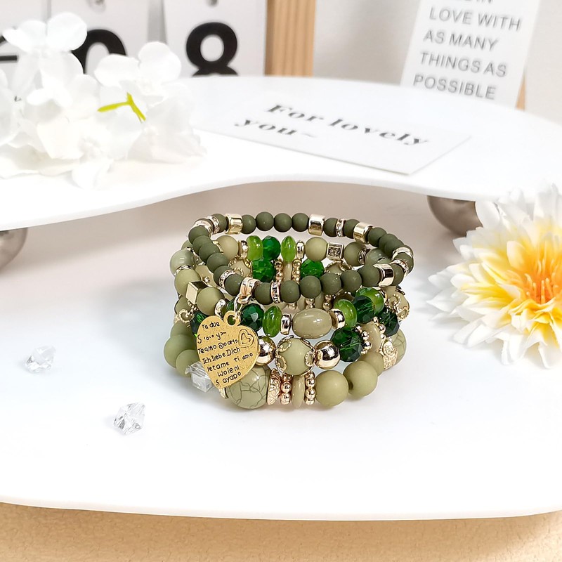 Beljeley St Patrick's Day Boho Bracelets for Women Trendy, Green