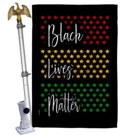 Black Lives Matter I Can't Breathe House Flag Eagle Set Support Cause BLM Anti Racism Revolution Movement Equality Social Decoration Banner Small Garden Yard Gift Double-Sided, 28" x 40", Thick Fabric
