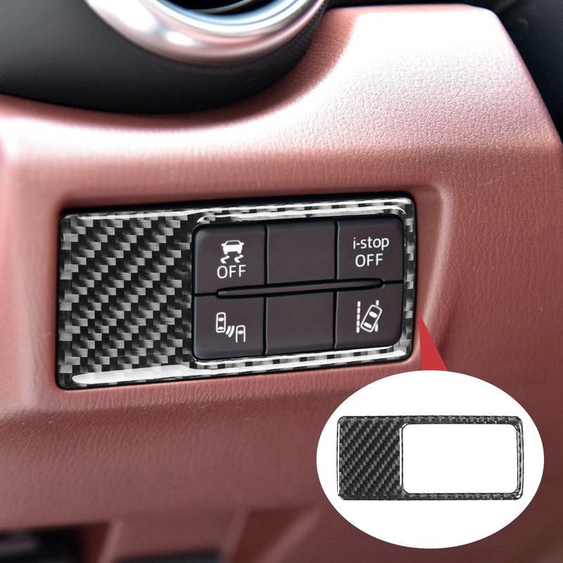 Parking Switch Panel Frame Cover Carbon Fiber Sticker Fit for