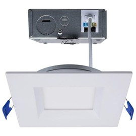 Satco S11871 4 Inch 12W CCT Selectable Low Profile Square Regress Baffle Downlight with Remote Driver in Utilitarian Style