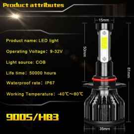 CHUSYYRAY 9005+ H11 Bombillos LED Focos Para Auto Carro Luz De Coche Faros Faro Delanteros