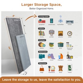 Forbena Gray Floating Shelves Wall Mounted Bookshelf Set of 3, 24 Inches Long 8 Inch Deep Wall Shelves for Bedroom, Bathroom, Living Room, Laundry Room, Kitchen, Office, Closet (Rustic Grey)