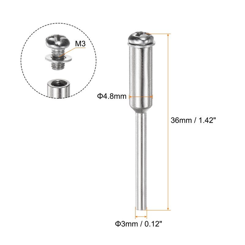 sourcing map 6pcs Cut Off Wheel Screw Mandrel 2.35mm Shank