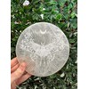 CrystalsAhoy 6" Etched Moth Selenite Charging Plate A1112