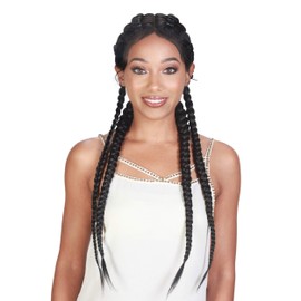Zury SiS Synthetic Braided 360 Lace Front Wig - Double Dutch Box (1 Jet Black)