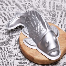 Alipis Steamed Bakeware Birthday Mould Dessert Pan Baking DIY Tin Easter Fondant Carp Alloy Shape Favor Taiyaki Aluminum Wedding Multifunctional Party Chocolate Non- Animal Fish L Large