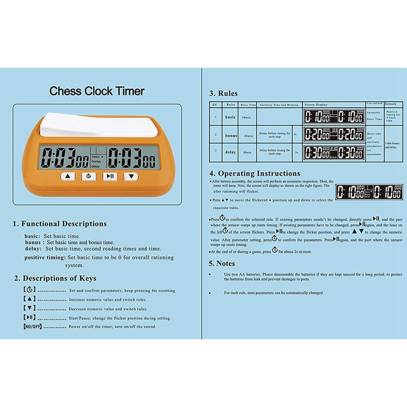 Byttlerom 4X Chess Clock, Digital Chess & Game, Multipurpose Portable