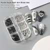JERCLITY Platinum Gunmetal Black Punk Style Nail Rivets Set 1