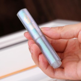 erofa Majohn Wancai Mini Eyedropper Fountain Pen Fine Nib, Pearl Green Resin Pocket Size Travel Short Pen