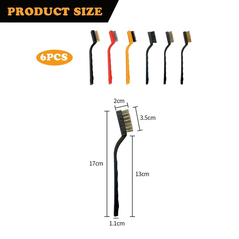 EHDWXVZM 6 Piece Wire Brush Set, PP Handle, Steel Wire,