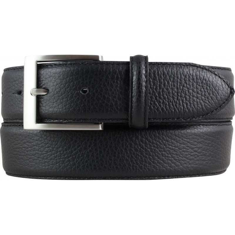 BELTINGER Men's Belt Made of Grained Leather with Quilted Seam,