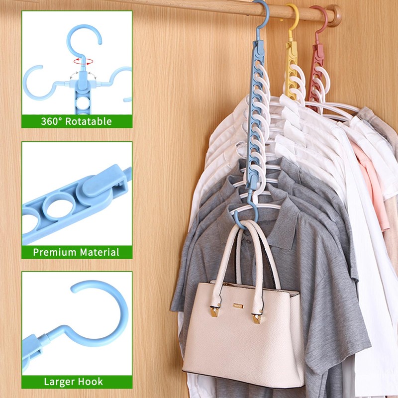 SLMT Magic Hangers 10 Pack Space Saving Closet Organizers College