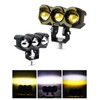 Chelhead Motorcycle Auxiliary Light, Fog Light, 3 Modes, White/Yellow/White+Yellow, 3000K