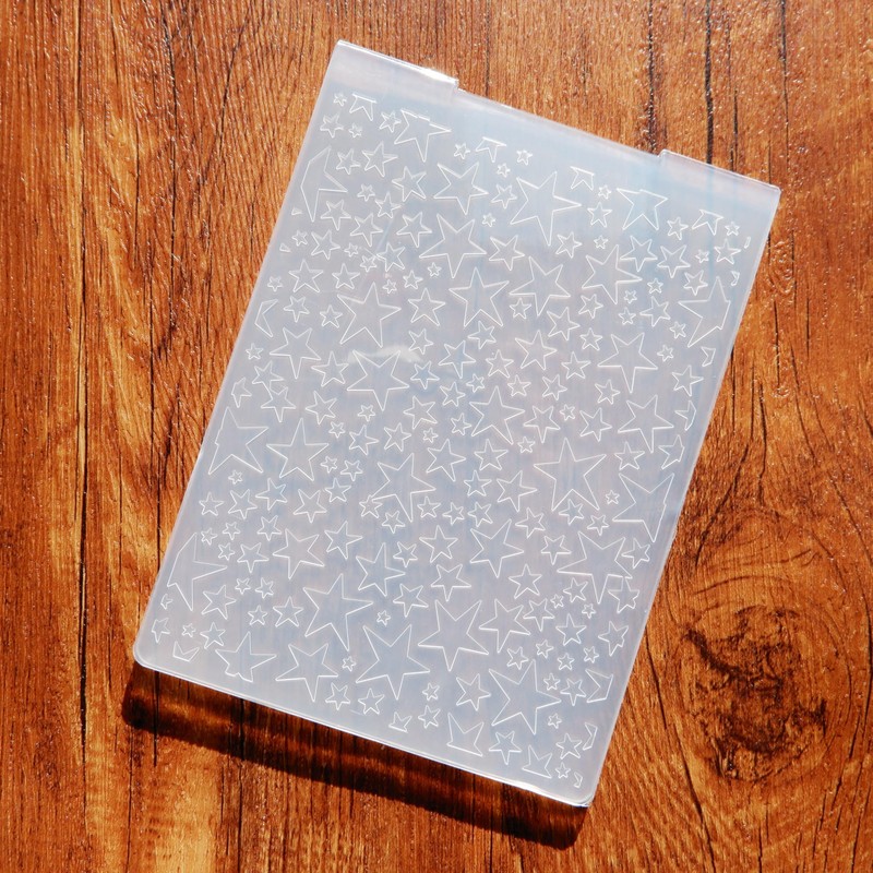 arriettycraft Stars Background Plastic Embossing Folders for Card Making Christmas