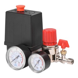 Nikou Pressure Switch Compressor - 1 Pack Small Air Compressor Pressure Switch Control Valve Regulator with Gauges
