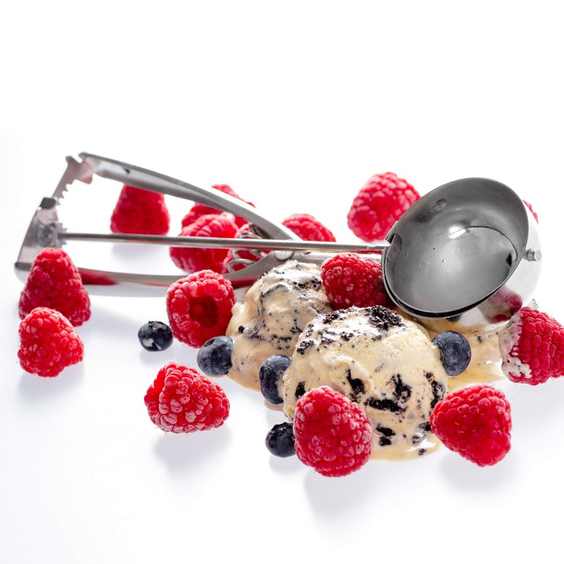 KADAX Stainless Steel Ice Cream Scoop with Lever, 5.5 cm,