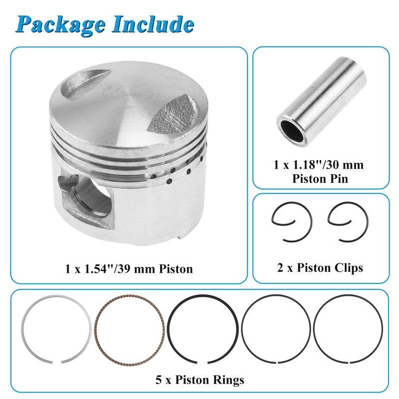 New Olym GY6 50-100cc 39mm/1.54" Piston Ring Kit for SUNL