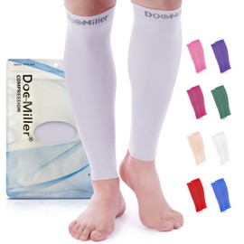 Doc Miller Compression Calf Sleeve for Men & Women – 15-20mmHg Graduated Support, Shin Splint Relief, Running & Sports Recovery, Knee High Calf Sleeves, 1 Pair