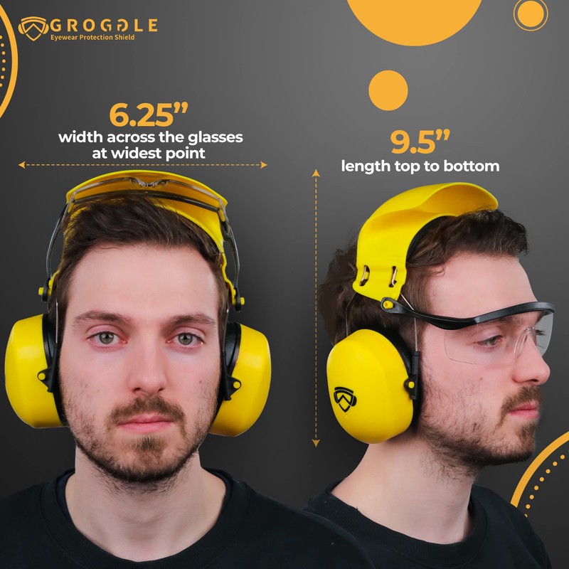 GROGGLE Combinación de protección ocular y oreja, gafas de seguridad