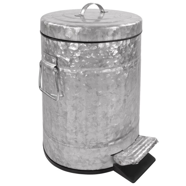 Autumn Alley Galvanized Metal Pedal Waste Bin | 5L, 1.3