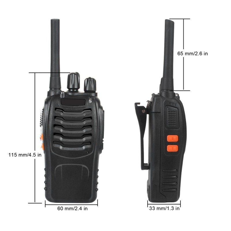 2pcs Walkie Talkie for Baofeng BF‑888H 400‑470MHz 16CH USB Charging