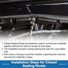 A ABSOPRO Dome Head Closed Sealing Rivets 4mm Grip Diameter