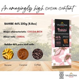 Valrhona Milk Chocolate BAHIBE 46% Cacao Tasting Bars. Gourmet French Chocolate. Single Origin Dominican Republic. For Eating, Baking, Frostings, Cookies, Cakes and Brownies. Kosher 70g (Pack of 3)