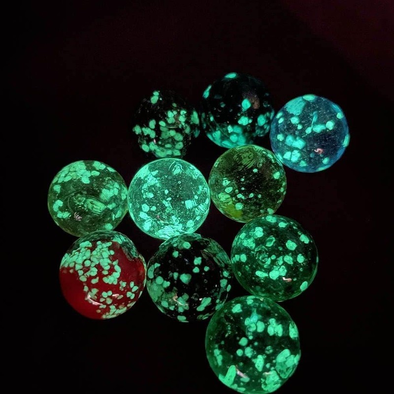 10Pcs Glass Marbles Glow in The Dark Multi-Color Luminous Marbles