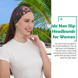 RITOPER - Diademas bohemias para mujer, antideslizantes, suaves con la manteca de 3.9 pulgadas de ancho, diademas de yoga y entrenamiento, bandas africanas para el cabello, para fiestas,