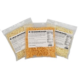 The Sausage Maker - High Temperature Cheese Assortment Pack - 3, 1 pound Packs - Cheddar, Hot Pepper and Mozzarella