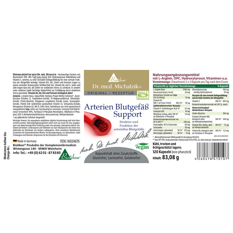 Arteries Blood Vessels Support – Outstanding Formula with Various High-Dose
