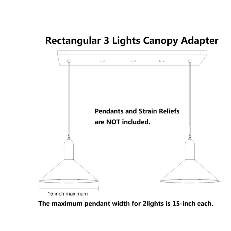 Three Pendant Light Linear Canopy Accessory Light Kit, 26 inch
