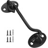 TOPYWMSP Hook and Eye Latch 1pcs 4 Inch Black Stainless