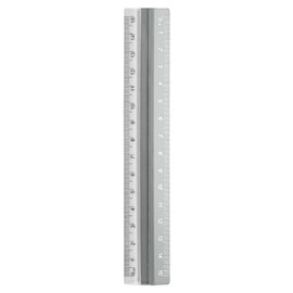HARFINGTON Straight Ruler 15cm Metric Plastic Aluminum Alloy Protractor Ruler Geometric Measure Tool for Architect Artist Office, Gray