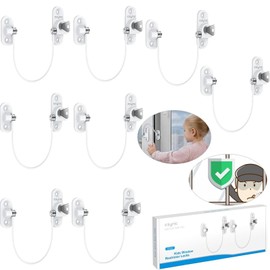 eSynic 8 Pack Solid Window Locks Child Safety Zinc Alloy&Stainless Steel Window Restrictors for Upvc Prevent Thieves Window Safety Locks Screw Mounting Window Safety Restrictors for Baby Home Safety