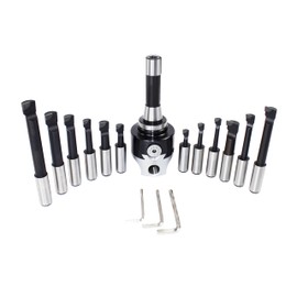 HFS(R) Boring Head R8 Shank Boring Set 3" Head 3/4" Carbide Boring Bar Set 12pcs for Milling