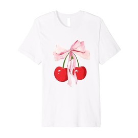 Coquette Bows with cherries Cute Coquette girl clothes Premium T-Shirt