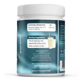 Marine 2.2 Collagen Powder 10000mg Sugar Free Flavourless, Pure Peptide Mixer, Vitamin C, B5, B6, B7