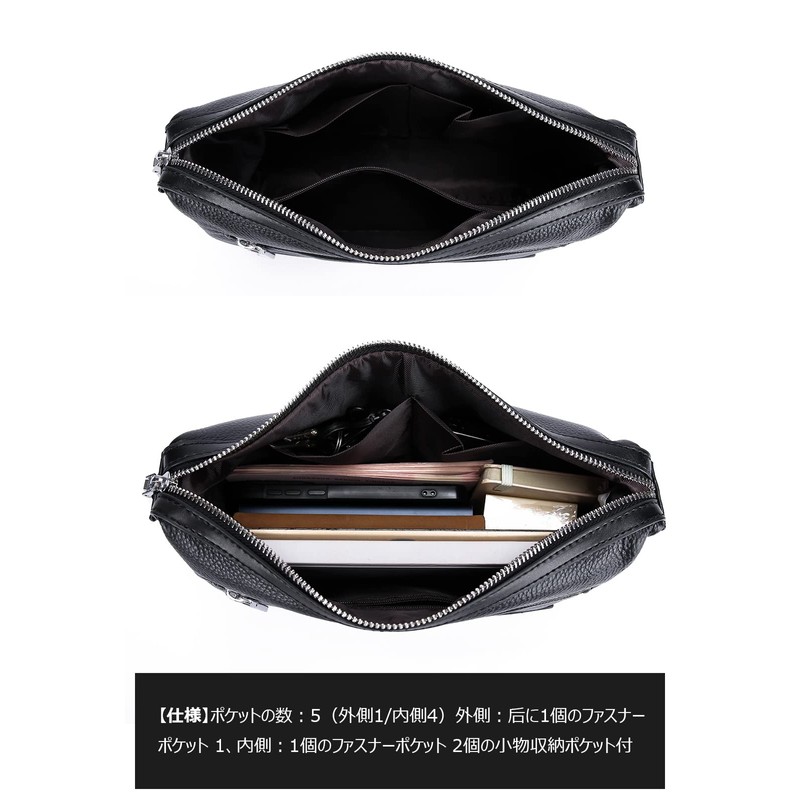 Cenvins Men's One-Shoulder Bag 3-Way Second Bag Body Bag Crossbody